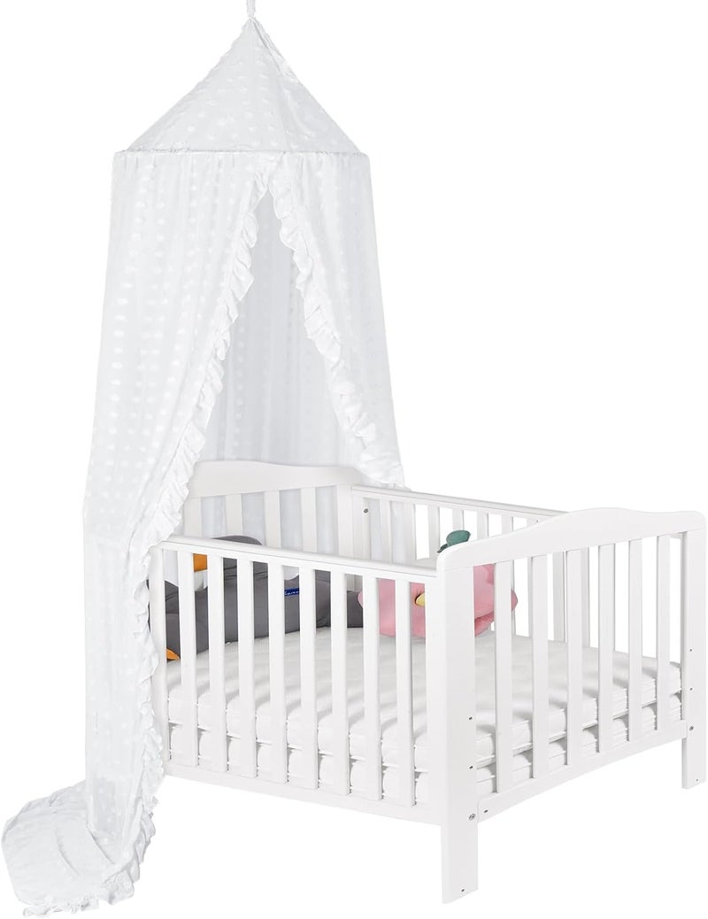 jiangcha Princess Bed Canopy for Girls - Crib Canopy for Bed - Mosquito Net for Bed, Kids Bed Canopy with Princess Room Decor for Girls Bedroom,Children's Reading Room Decor (White) - Image 1